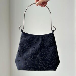 Vintage Floral Jacquard Top-Handle Bag